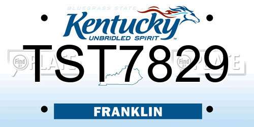 TST7829 Kentucky License Plate