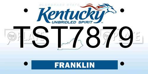TST7879 Kentucky License Plate