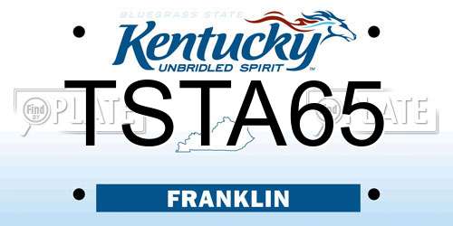 TSTA65 Kentucky License Plate