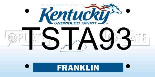 TSTA93 Kentucky License Plate