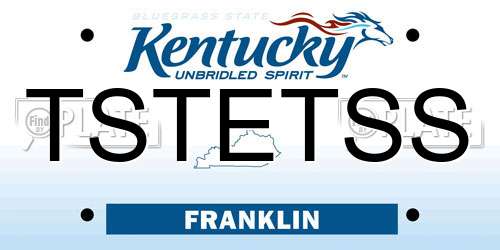 TSTETSS Kentucky License Plate