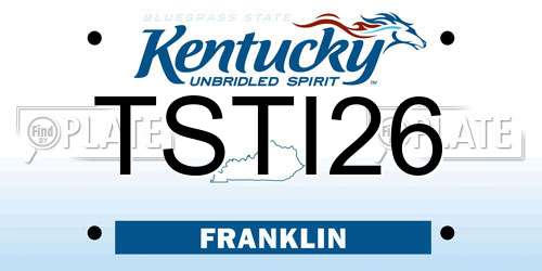 TSTI26 Kentucky License Plate