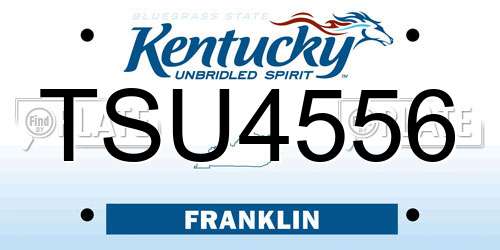 TSU4556 Kentucky License Plate