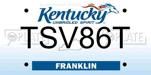 TSV86T Kentucky License Plate