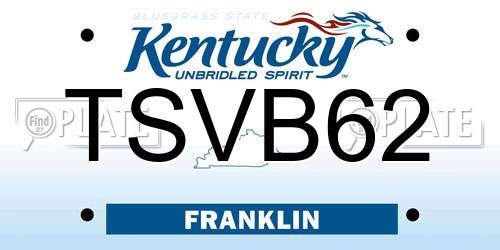 TSVB62 Kentucky License Plate