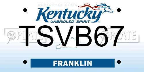 TSVB67 Kentucky License Plate