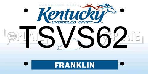 TSVS62 Kentucky License Plate