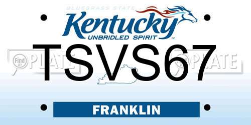 TSVS67 Kentucky License Plate