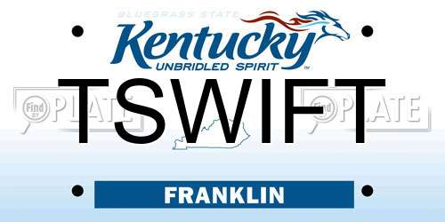 TSWIFT Kentucky License Plate