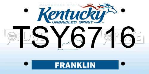 TSY6716 Kentucky License Plate