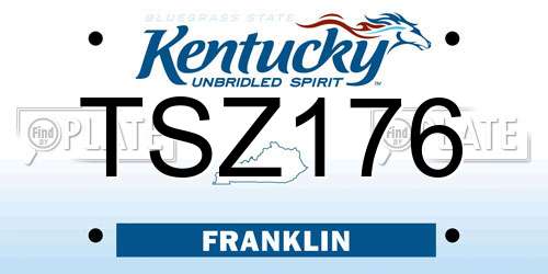 TSZ176 Kentucky License Plate
