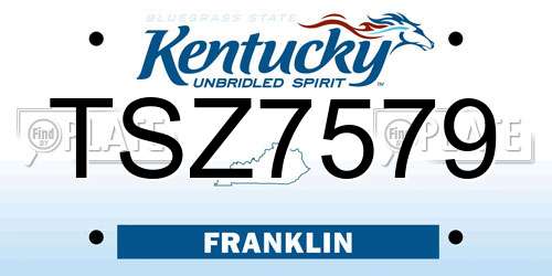 TSZ7579 Kentucky License Plate