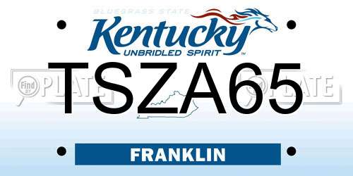 TSZA65 Kentucky License Plate