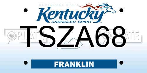 TSZA68 Kentucky License Plate