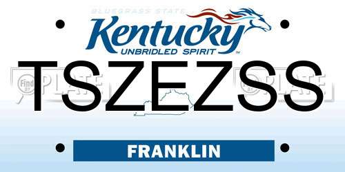TSZEZSS Kentucky License Plate