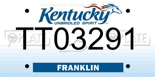 TT03291 Kentucky License Plate