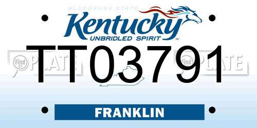 TT03791 Kentucky License Plate