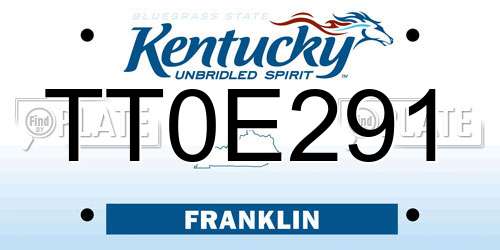 TT0E291 Kentucky License Plate