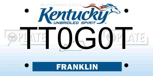 TT0G0T Kentucky License Plate