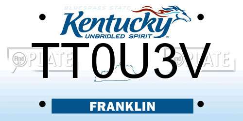 TT0U3V Kentucky License Plate