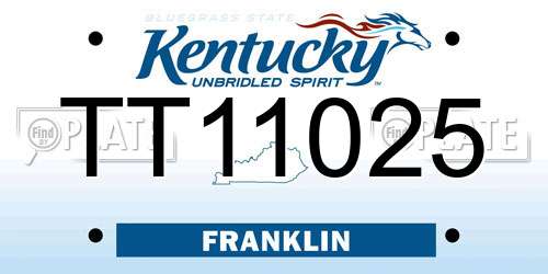 TT11025 Kentucky License Plate