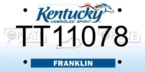 TT11078 Kentucky License Plate