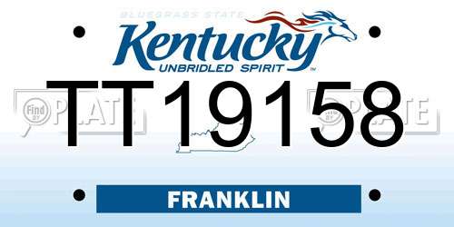 TT19158 Kentucky License Plate