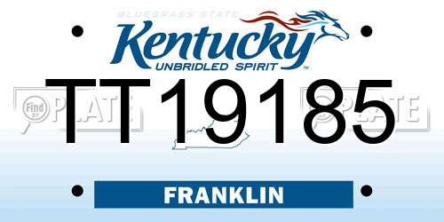TT19185 Kentucky License Plate