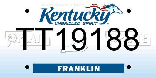 TT19188 Kentucky License Plate