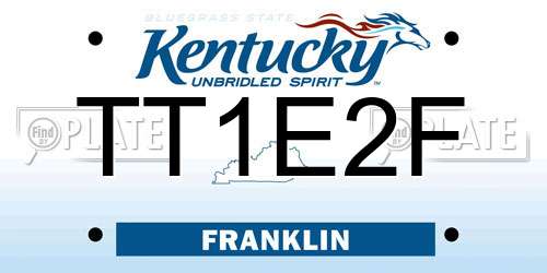 TT1E2F Kentucky License Plate