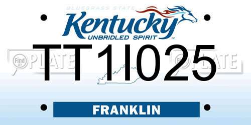 TT1I025 Kentucky License Plate