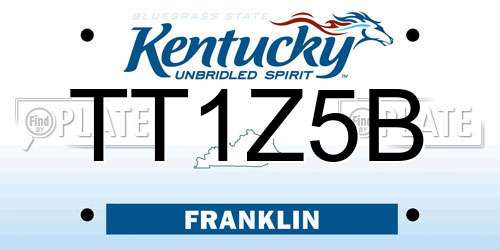 TT1Z5B Kentucky License Plate