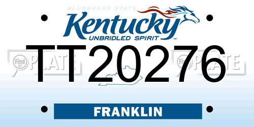 TT20276 Kentucky License Plate