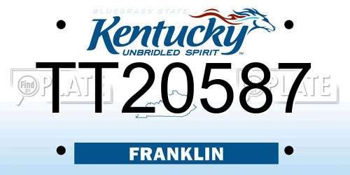 TT20587 Kentucky License Plate