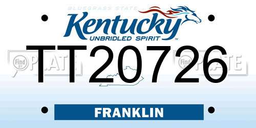 TT20726 Kentucky License Plate