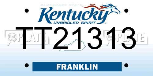 TT21313 Kentucky License Plate