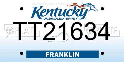 TT21634 Kentucky License Plate