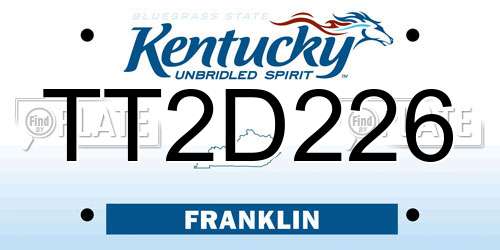 TT2D226 Kentucky License Plate