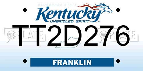 TT2D276 Kentucky License Plate