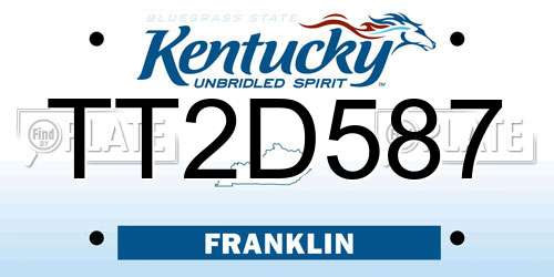 TT2D587 Kentucky License Plate