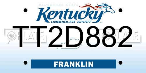 TT2D882 Kentucky License Plate