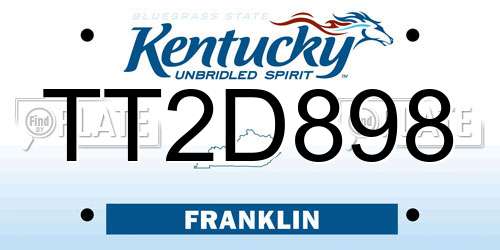 TT2D898 Kentucky License Plate