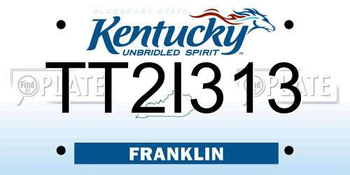 TT2I313 Kentucky License Plate