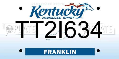 TT2I634 Kentucky License Plate