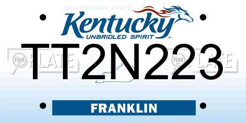 TT2N223 Kentucky License Plate