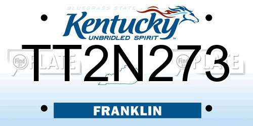 TT2N273 Kentucky License Plate