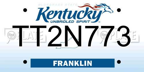 TT2N773 Kentucky License Plate
