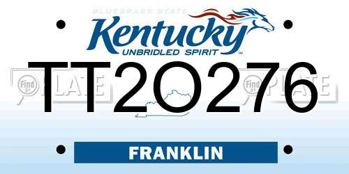 TT2O276 Kentucky License Plate