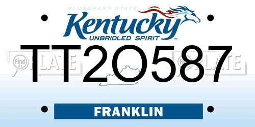 TT2O587 Kentucky License Plate