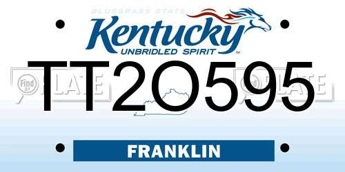 TT2O595 Kentucky License Plate